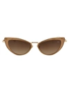 Valentino Garavani Sunglasses In Light Gold Crystal Medium Brown W/ Dark Brown To Light Brown