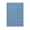 Smythson Passport Cover In Mara In Nile Blue
