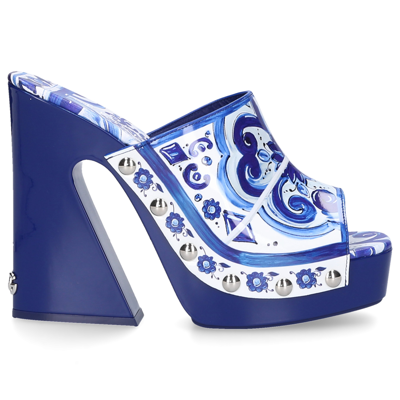 Dolce & Gabbana 木底鞋 Cv0065a 小牛皮 In Blue