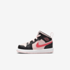 Jordan Babies' 1 Mid Infant/toddler Shoes In Atmosphere,black,infrared 23