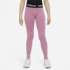 Nike Pro Big Kids' Leggings In Elemental Pink,white