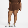 Nike Women's Air High-rise Fleece Shorts (plus Size) In Brown
