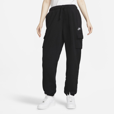Nike Women's  Sportswear Club Fleece Mid-rise Oversized Cargo Sweatpants In Black