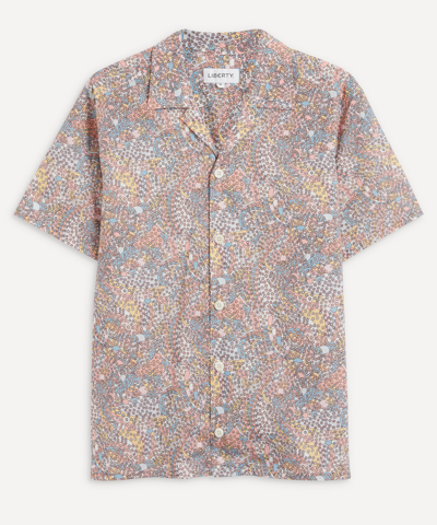 Liberty Carnaby Patchwork Cotton Cuban Collar Casual Shirt In Pink