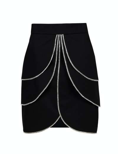 F.ilkk Black Rhinestone Skirt