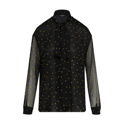 Rochas Shirt With Lavaliere Collar In Black