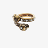 Alexander Mcqueen Wrap-around Skull Ring In Gold
