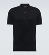 Tom Ford Logo Embroidery Cotton Polo Shirt In Md Blu Sld