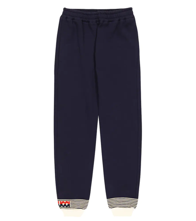 Gucci Kids' Cotton Jersey Sweatpants In Navy
