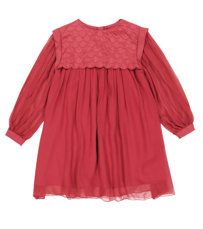 Chloé Kids' Silk Dress In Pink