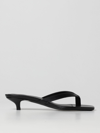 Totême Toteme Black Thong Sandal With Heel In Leather Women In Black