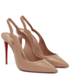 Christian Louboutin Hot Chick 100 Leather Slingback Pumps In Nude 2/lin Nude 2