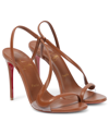 Christian Louboutin Rosalie Leather Red Sole Stiletto Sandals In Nude 5/lin Nude 5