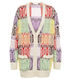 Chloé Art Deco Oversize Cashmere & Wool Blend Cardigan In Multicoloured