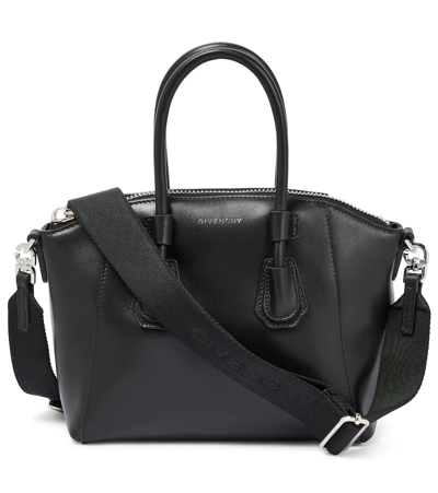 Givenchy Antigona Sport Mini Leather Top Handle Bag In Black