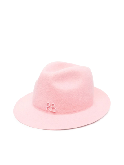 Ruslan Baginskiy Embroidered Logo Fedora In Pink & Purple