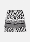 Versace La Greca Monogram Print Cotton Blend Shorts In Black+print