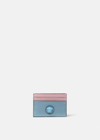 Versace Medusa Leather Card Case In Light Blue+pink