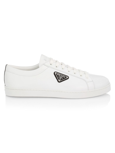 Prada Lane Tennis Sneakers In Bianco Nero