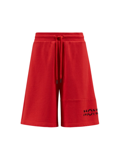 Moncler Drawstring Sweat Shorts In Red