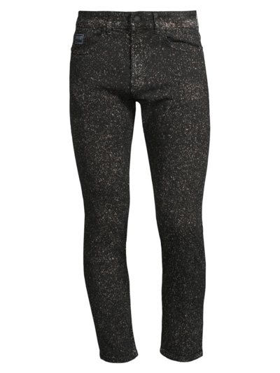 Versace Jeans Couture Speckled Skinny Jeans In Black