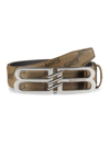 Balenciaga 4cm Bb Signature Faux Leather Belt In Beige,brown