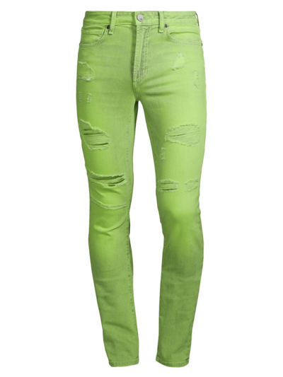 Monfrere Greyson Neon Distressed Jeans In Neon Green ModeSens