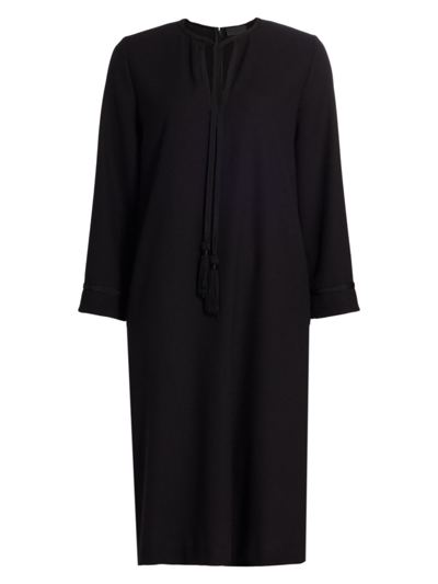 Nili Lotan Zita Tie-detailed Wool Midi Dress In Black
