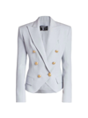 Balmain Double-breasted Wool Jacket In Light Blue