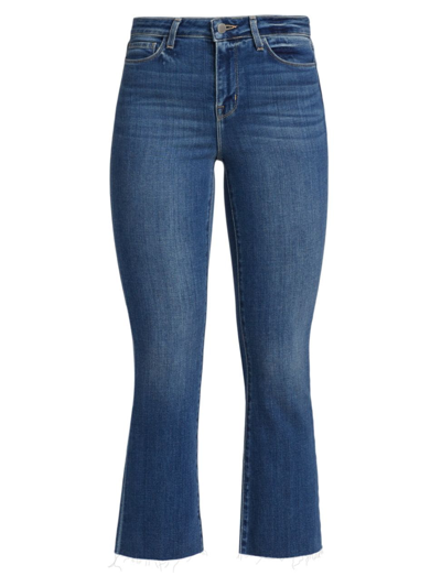 L'agence Kendra High-rise Crop Flare Jeans With Raw Hem In Toledo
