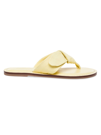 Bernardo Lillian Padded Bow Thong Flat Sandals In Vanilla