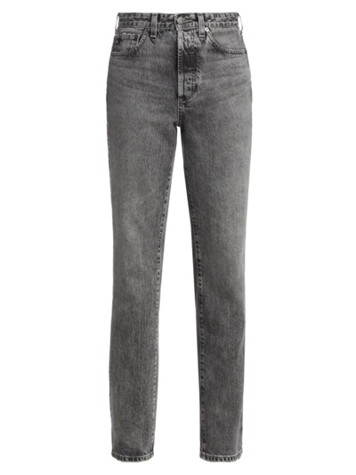 Ag Alexxis Vinte High-rise Straight Leg Jeans In Grey