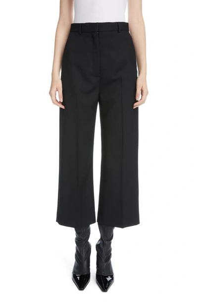 Acne Studios Percita Pintuck Crop Wide Leg Trousers In Black | ModeSens