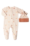 Everly Grey Baby Grey By  Jersey Footie & Hat Set In Sunrise