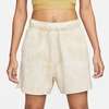 Nike Women's Sportswear Washed Jersey Shorts In Sanddrift/white