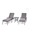 AGIO VINTAGE II OUTDOOR 3-PC. CHAISE SET (2 CHAISE LOUNGES & 1 END TABLE) WITH OUTDURA CUSHIONS, CREATED 
