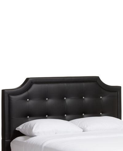 Furniture Ashima Modern Queen Bed With Upholstered Headboard In Black