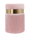 Tov Furniture Melody Tasseled Ottoman In Blush