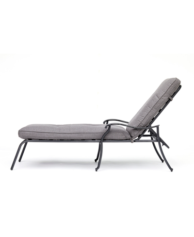 Agio Vintage Ii Outdoor Chaise Lounge With Outdura Cushions, Created For Macy's In Outdura Remy Graphite