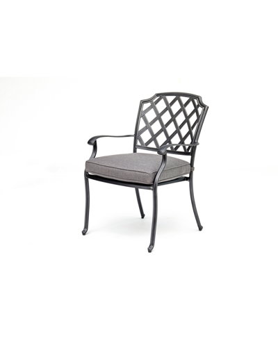 Agio Vintage Ii Outdoor Dining Chair With Outdura Cushions, Created For Macy's In Outdura Remy Graphite