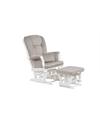 Afg Baby Furniture Alice Glider Chair And Ottoman With Pillow, Set Of 3 In White