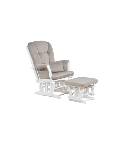 Afg Baby Furniture Alice Glider Chair And Ottoman With Pillow, Set Of 3 In White