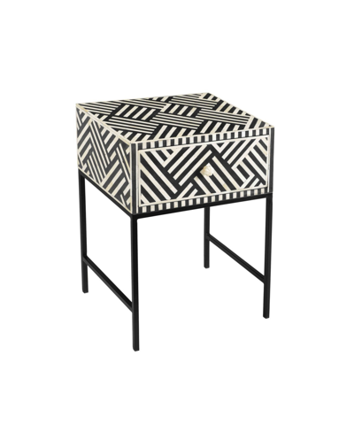Tov Furniture Noire Bone-inlay Side Table In Black