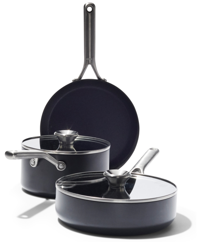 Oxo Pro Ceramic Nonstick 5pc Cookware Set In Black