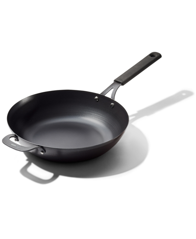 Oxo Obsidian Carbon Steel 12" Wok In Black