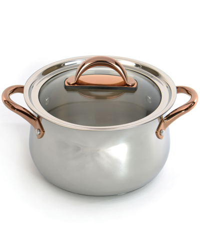 Berghoff Ouro Casserole With Glass Lid, 10" In Silver-tone