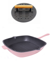 BERGHOFF NEO CAST IRON 11" GRILL PAN WITH SLOTTED STEAK PRESS, SET OF 2