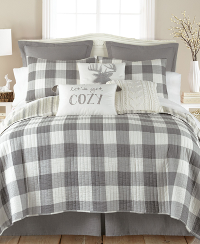 Levtex Camden Buffalo Check Reversible 3-pc. Quilt Set, King/california King In Gray