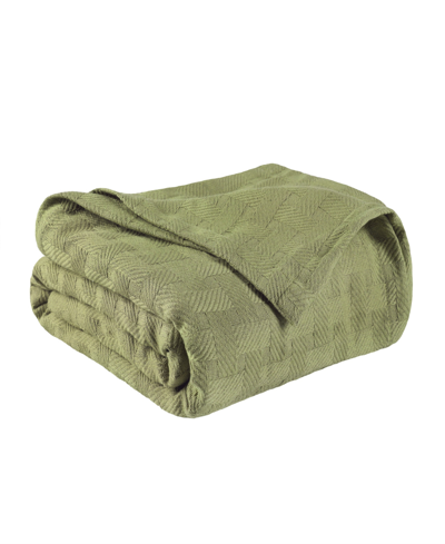 Superior Basket Weave All Season Cotton Blanket, Full/queen In Sage
