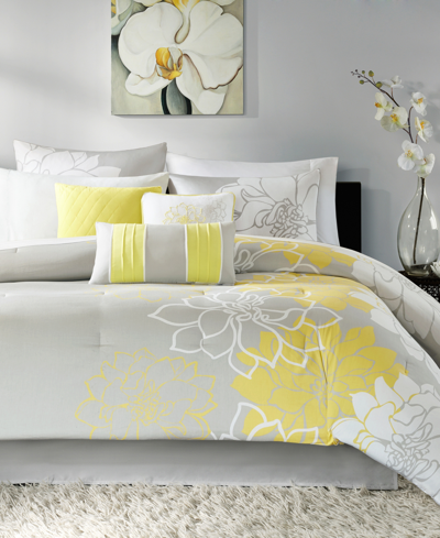 Madison Park Lola Cotton 7-pc. California King Comforter Set Bedding In Yellow